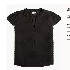J. Crew Black Ruffled Blouse